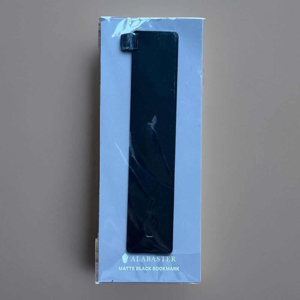 Alabaster Bookmark with Leather Tab for Bible and Book Lovers Matte Black